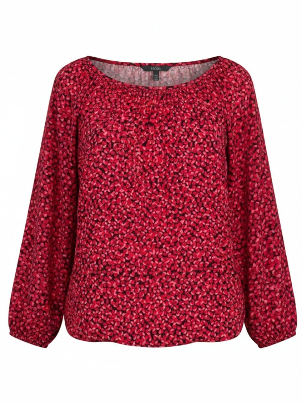 Michael Kors Hearts shirt Medium women's red black scoop neck bubble hem top